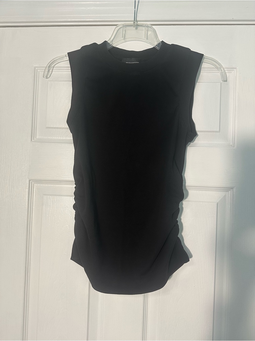 White House Black Market Black Sleeveless Ruched Tank